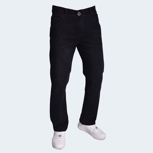 Pantalon denim confort straight fit premium versátil y moderno - NEGRO