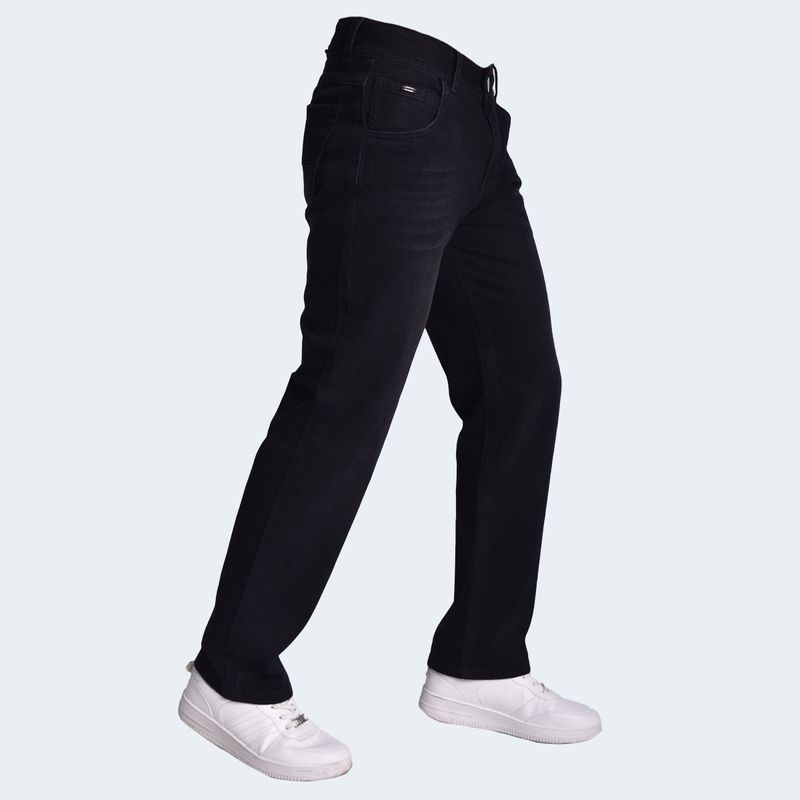 Pantalon denim confort straight fit premium versátil y moderno - NEGRO