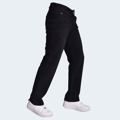 Pantalon denim confort straight fit premium versátil y moderno - NEGRO