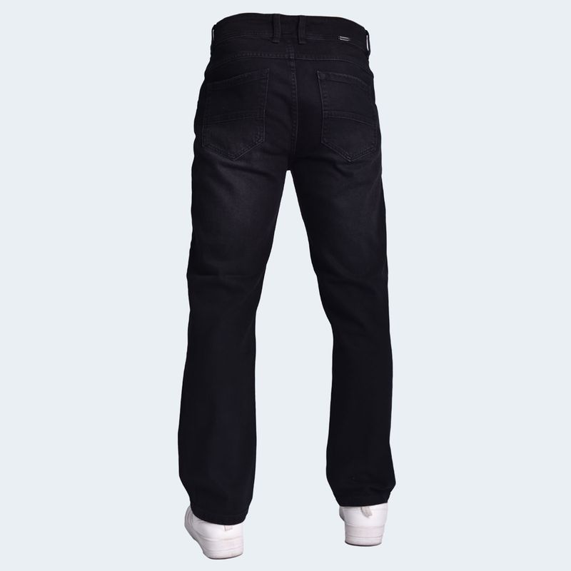 Pantalon denim confort straight fit premium versátil y moderno - NEGRO