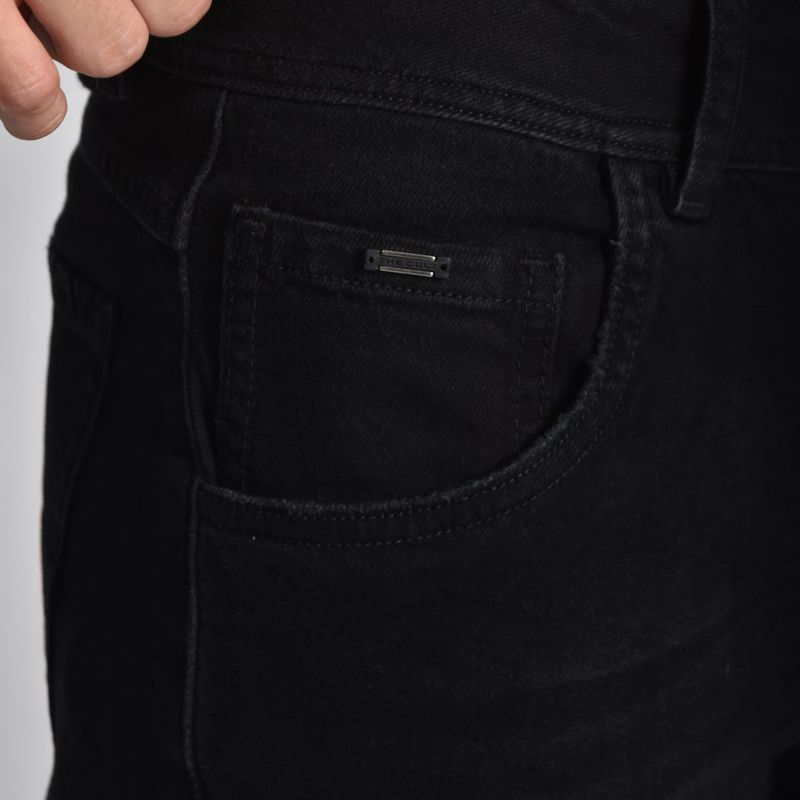 Pantalon denim confort straight fit premium versátil y moderno - NEGRO