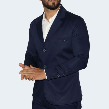 PERFECT FIT SATIN BLAZER - NIGHT BLUE