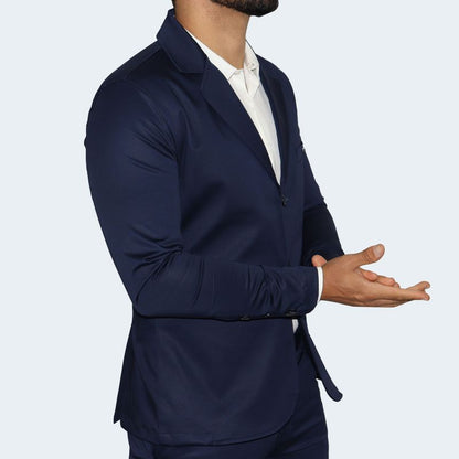 PERFECT FIT SATIN BLAZER - NIGHT BLUE