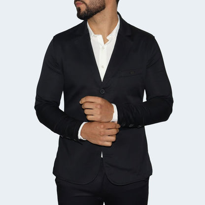 PERFECT FIT SATIN BLAZER - BLACK