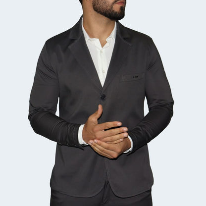BLAZER SATINADO PERFECT FIT - PLOMO