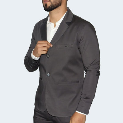 BLAZER SATINADO PERFECT FIT - PLOMO