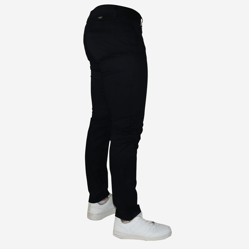 SEMI-SKINNY DRILL PANTS - BLACK