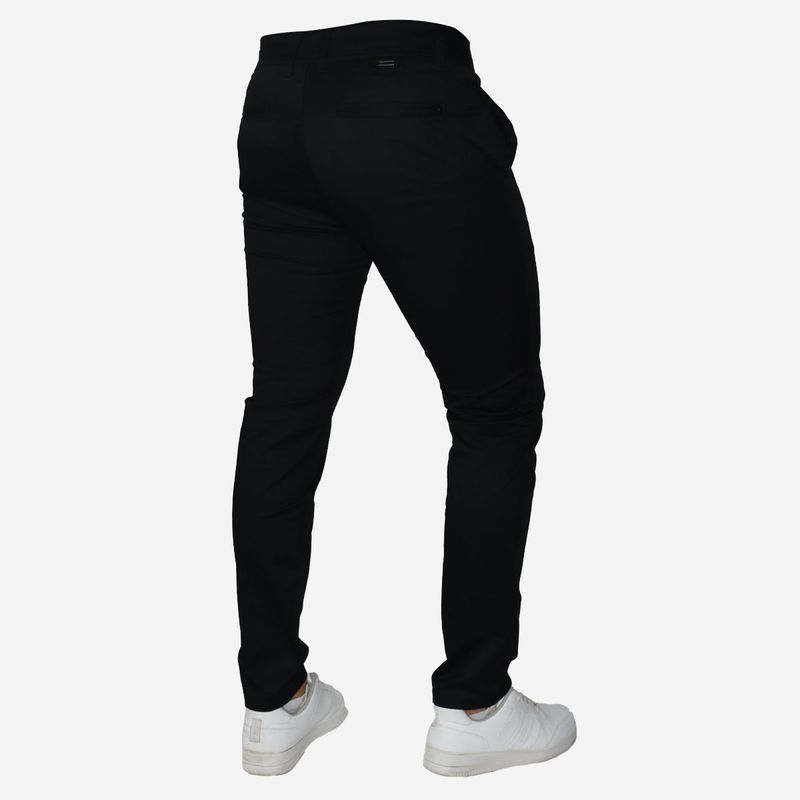 SEMI-SKINNY DRILL PANTS - BLACK