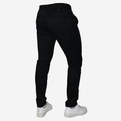 SEMI-SKINNY DRILL PANTS - BLACK