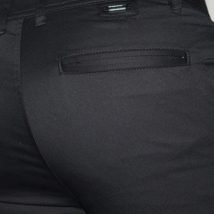 SEMI-SKINNY DRILL PANTS - BLACK