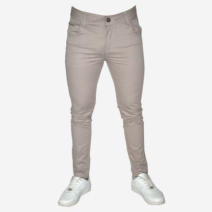 SKINNY DRILL TROUSERS - SAND