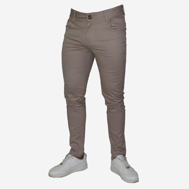 SKINNY DRILL TROUSERS - SAND