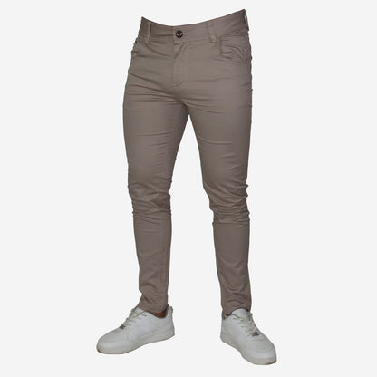 SKINNY DRILL TROUSERS - SAND