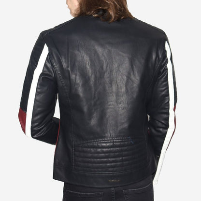 Biker jacket de ecocuero tricolor – ideal para climas fríos, looks audaces y actitud urbana