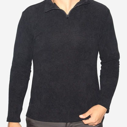 Men's Signature high-neck jacket with exclusive zipper - BLACK