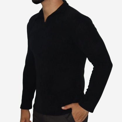 Men's Signature high-neck jacket with exclusive zipper - BLACK