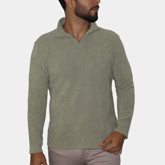 Signature high-neck men's jacket with exclusive zip - CEMENT