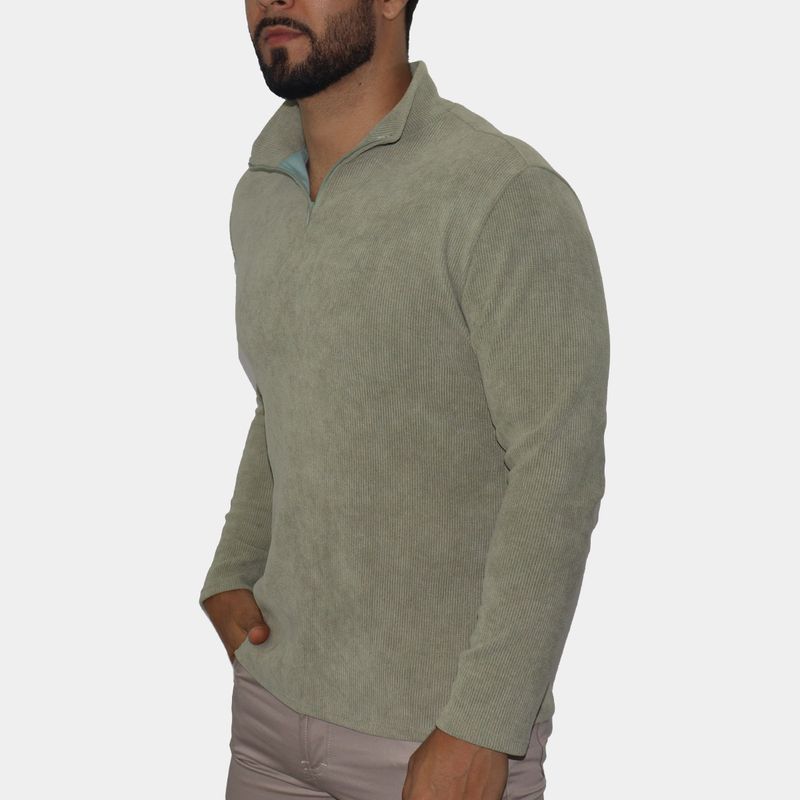 Signature high-neck men's jacket with exclusive zip - CEMENT