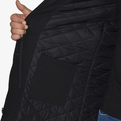 Waterproof Oversized Parka with Quilted Lining - BLACK