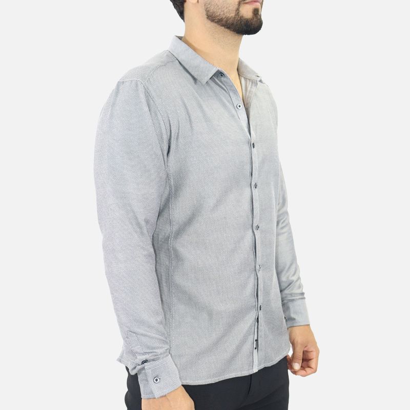 Camisa Signature manga larga – diseño sofisticado con textura tejida - NEBLA