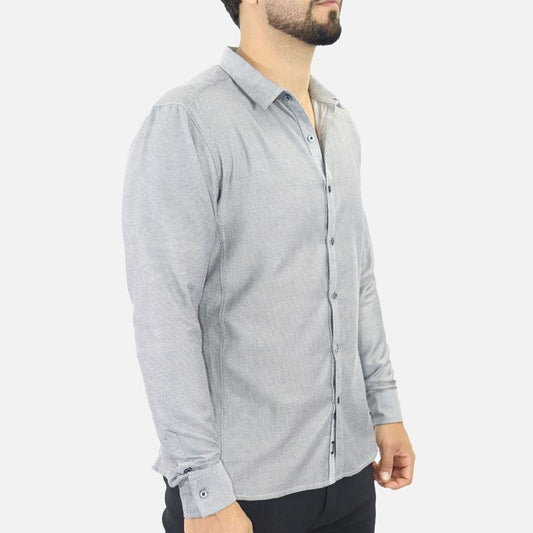 Signature long-sleeve shirt – sophisticated design with woven texture - NEBLA