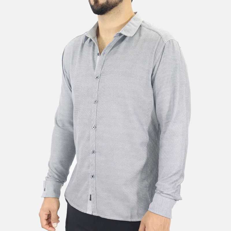 Camisa Signature manga larga – diseño sofisticado con textura tejida - NEBLA