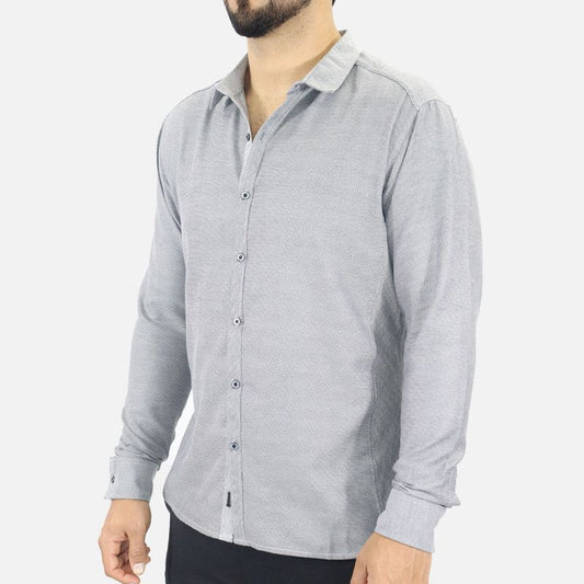 Signature long-sleeve shirt – sophisticated design with woven texture - NEBLA