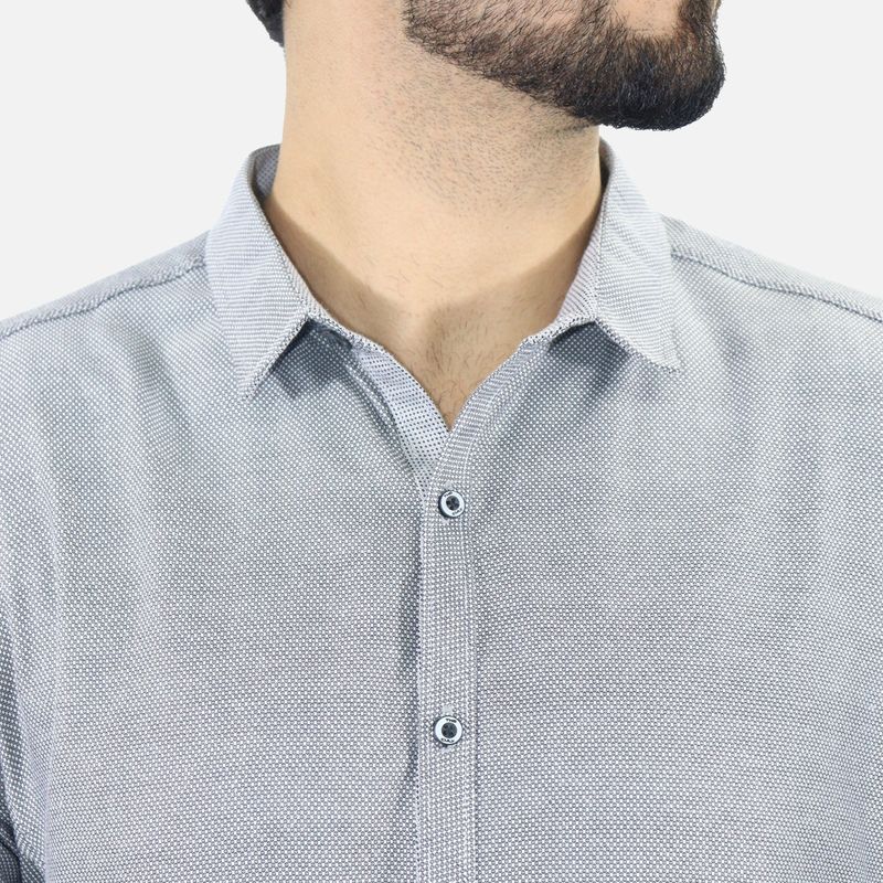 Camisa Signature manga larga – diseño sofisticado con textura tejida - NEBLA