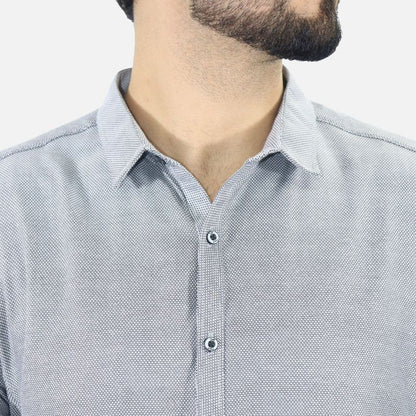 Camisa Signature manga larga – diseño sofisticado con textura tejida - NEBLA