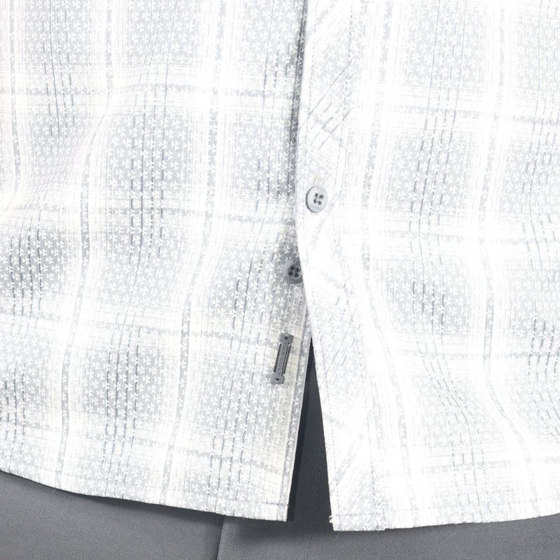 Camisa Signature manga corta – textura tejida con estilo moderno - GRIS