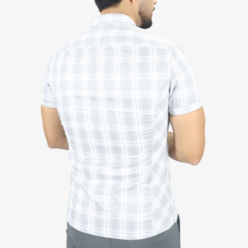 Camisa Signature manga corta – textura tejida con estilo moderno - GRIS