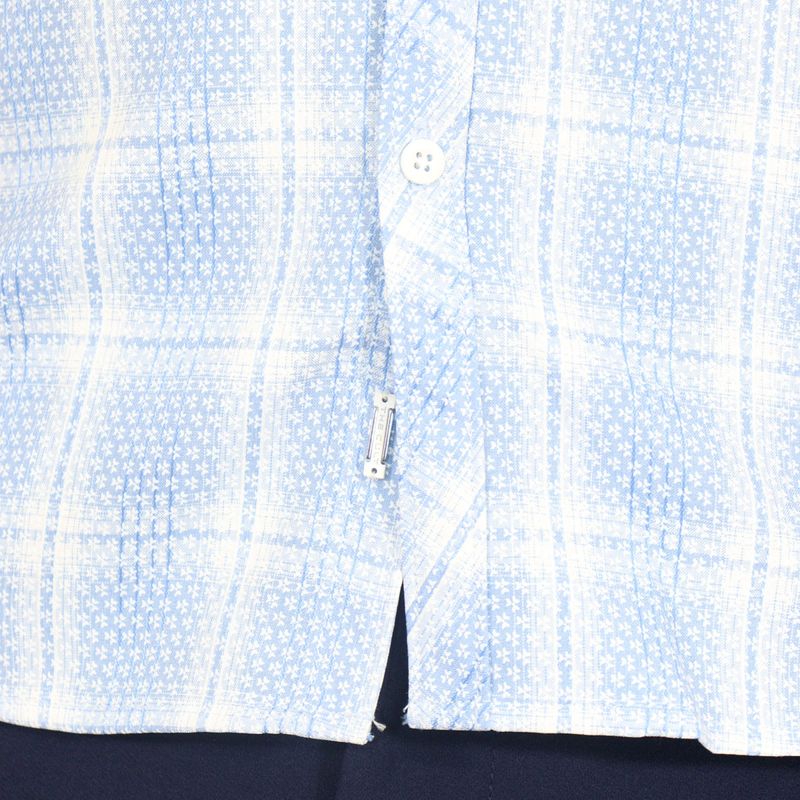 Camisa Signature manga corta – textura tejida con estilo moderno - CELESTE