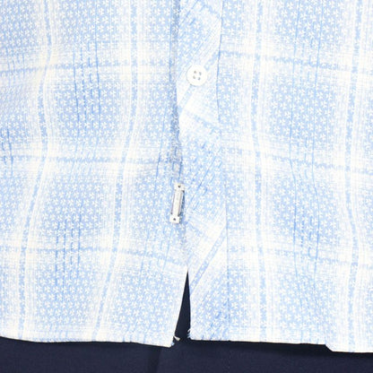 Camisa Signature manga corta – textura tejida con estilo moderno - CELESTE