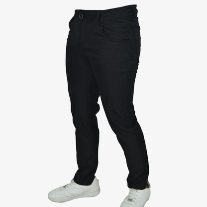 Semi-Skinny Smart Fabric Trousers – Waterproof Technological Fabric with UV Protection - BLACK