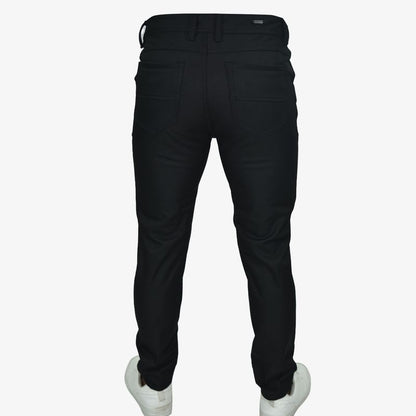 Semi-Skinny Smart Fabric Trousers – Waterproof Technological Fabric with UV Protection - BLACK