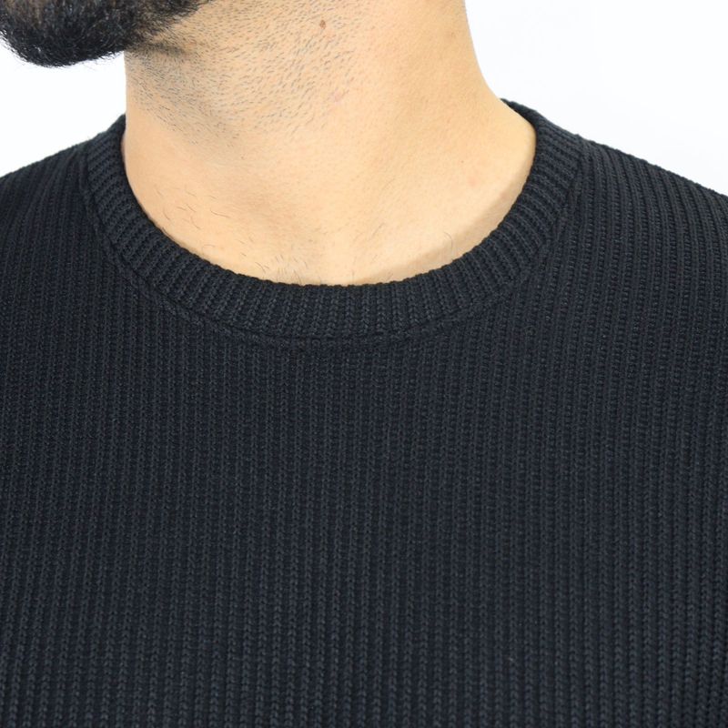 Signature Round Neck Sweater – Thermoregulating and Ultra-Comfort Fabric - BLACK