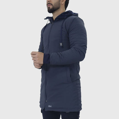 WATERPROOF OVERSIZE PARKA WITH PLUSH LINING - NAVY
