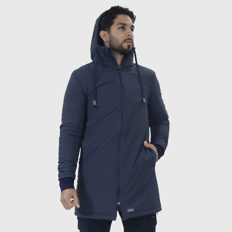 WATERPROOF OVERSIZE PARKA WITH PLUSH LINING - NAVY