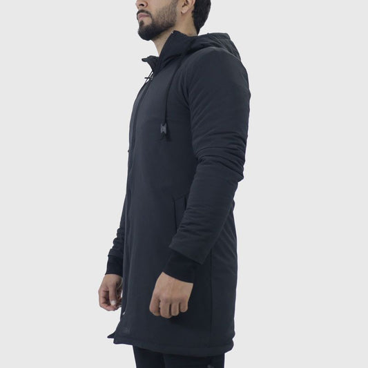 PARKA OVERSIZE IMPERMEABLE CON FORRO PELUCHE - NEGRO
