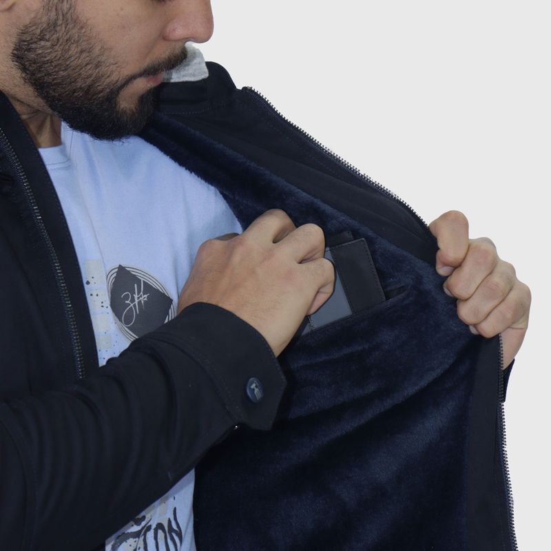 Jacket de sarga Signature | Forro térmico interior | Ajuste Perfect Fit - AZUL NOCHE