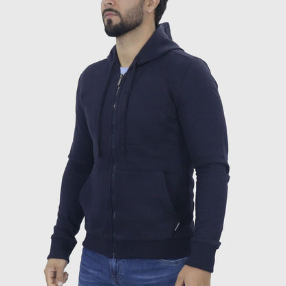 Hoodie franela Signature | Estilo urbano con abrigo térmico premium - AZUL NOCHE