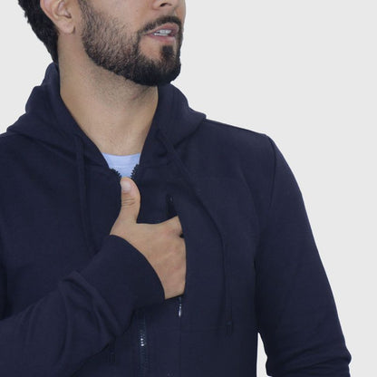 Hoodie franela Signature | Estilo urbano con abrigo térmico premium - AZUL NOCHE