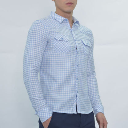 Camisa a cuadros Corte vaquero con bolsillos frontales - BLACEL