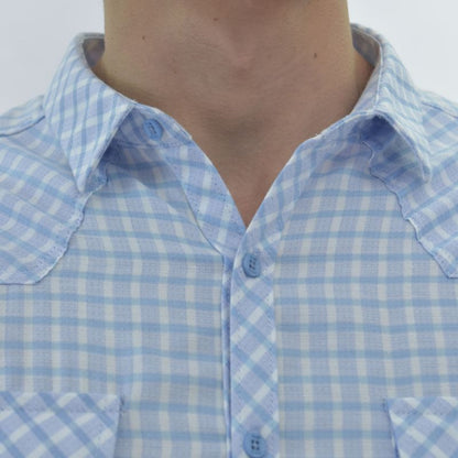 Camisa a cuadros Corte vaquero con bolsillos frontales - BLACEL