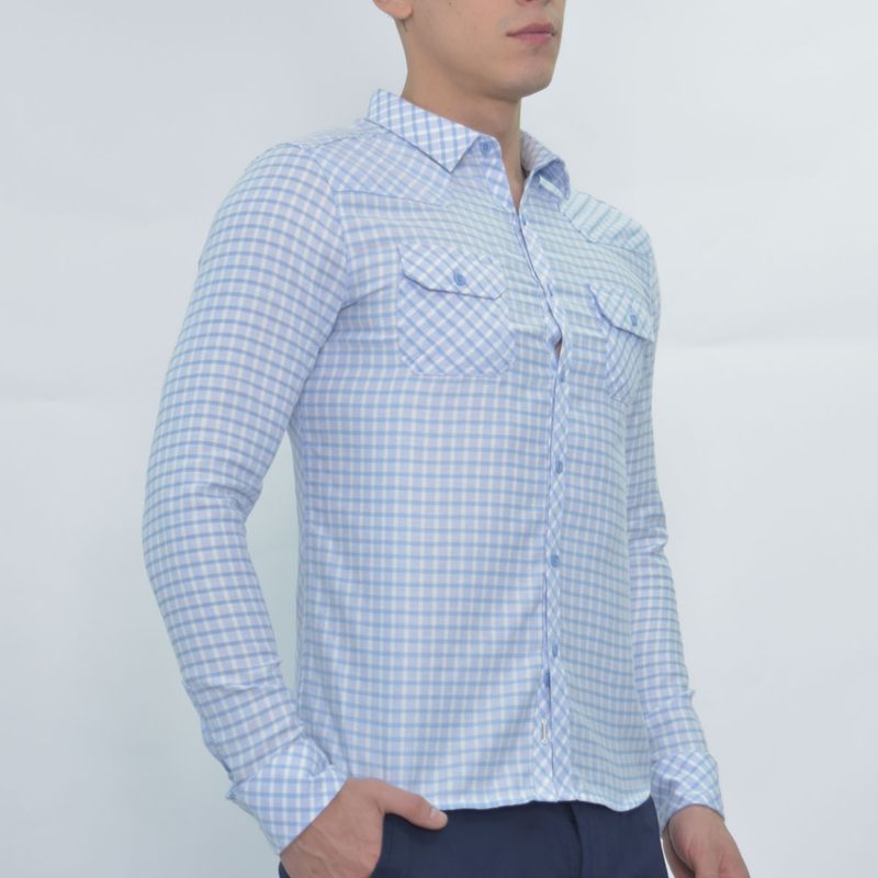 Camisa a cuadros Corte vaquero con bolsillos frontales - BLACEL