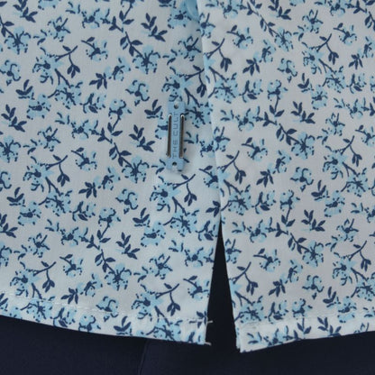 Short-sleeve shirt with floral print | Comfort fabric | Perfect Fit - WHITE