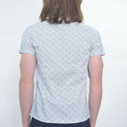 Short-sleeve shirt with floral print | Comfort fabric | Perfect Fit - WHITE
