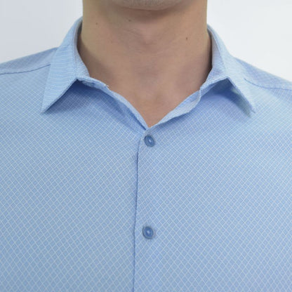 Camisa manga larga con diseño tejido Liberty Estilo refinado y moderno - CELESTE