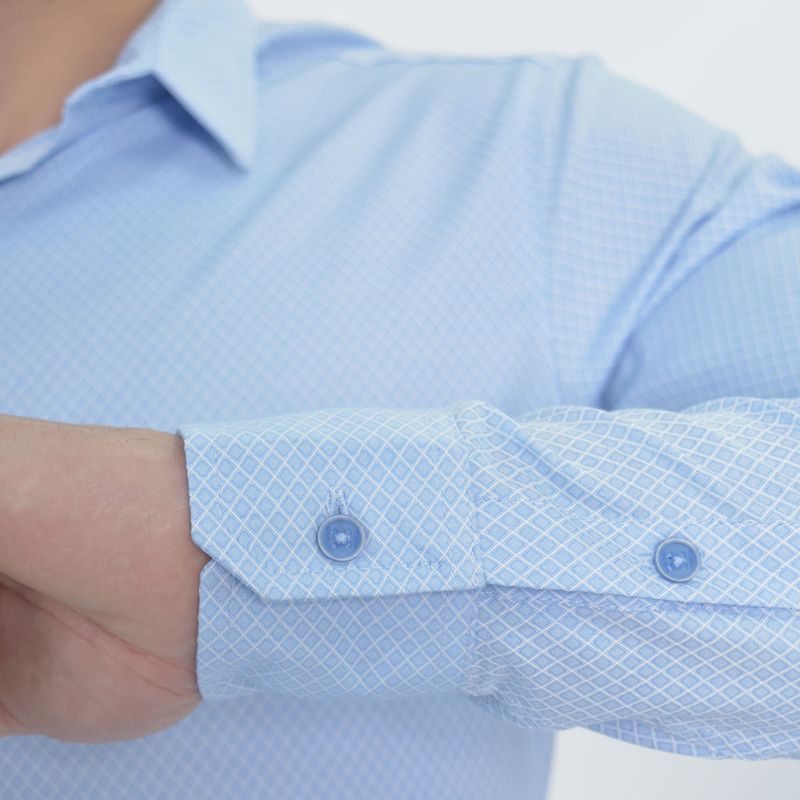 Camisa manga larga con diseño tejido Liberty Estilo refinado y moderno - CELESTE
