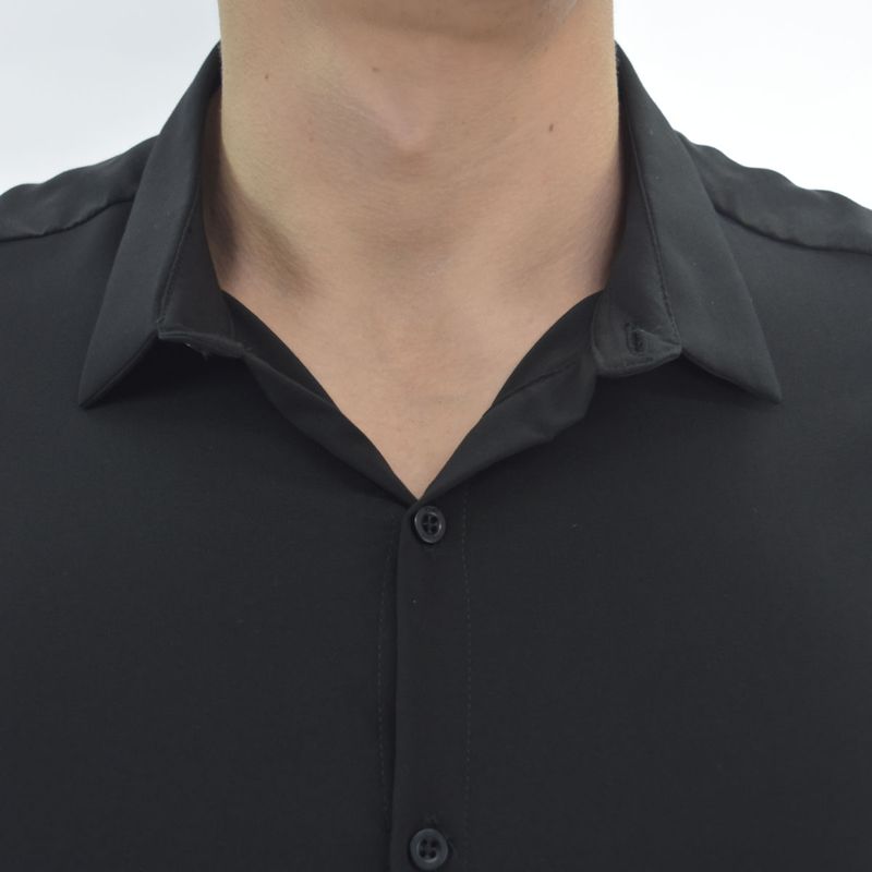 Signature Super Flex Breathable Long-Sleeved Shirt | Lightweight super flex fabric | Perfect Fit - BLACK